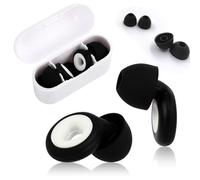 Noise Cancelling Ear Plugs for Sleeping, Swimming, Studying, Working, Concerts - 3-Layer Noise Reduction (Black & White)