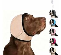 Noise Cancelling Ear Wrap, Dog Ear Muffs Noise Protection, Adjustable Ear Covers for Noise, Quiet Silent Adjustable for Grooming Bathing & Swimming (White, M)