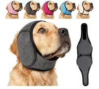 Noise Cancelling Ear Wrap, Dog Ear Muffs Noise Protection Firework Thunder Vacuum, Dog Head Wrap, Adjustable Dog Ear Protection Wrap for Dog Bathing Grooming Thunder Storm (Black, Small)