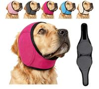 Noise Cancelling Ear Wrap, Dog Ear Muffs Noise Protection Firework Thunder Vacuum, Dog Head Wrap, Adjustable Dog Ear Protection Wrap for Dog Bathing Grooming Thunder Storm (Black, Small)