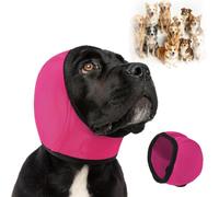 Noise Cancelling Ear Wrap, Dog No Shake Ear Muffs Noise Protection Firework Thunder Vacuum, Comfortable Quiet Dogs Calming Hoodie, Adjustable for Grooming Bathing & Swimming ，D：XL