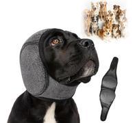 Noise Cancelling Ear Wrap, Dog No Shake Ear Muffs Noise Protection Firework Thunder Vacuum, Comfortable Quiet Dogs Calming Hoodie, Adjustable for Grooming Bathing & Swimming ，A：L