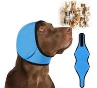 Noise Cancelling Ear Wrap, Dog No Shake Ear Muffs Noise Protection Firework Thunder Vacuum, Comfortable Quiet Dogs Calming Hoodie, Adjustable for Grooming Bathing & Swimming ，B：L