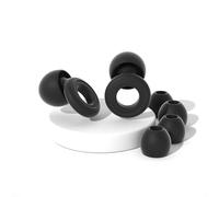 Noise Cancelling Earplugs, Reusable Hearing Protection for Sleeping and Studying, with 4 Multi-Layer Silicone Tips for Noise Reduction in Loud Environments (Black, Includes XS/S/M/L Ear Tips)