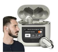 Noise Cancelling Wireless Earbuds - Intelligent Headphones with Touch Control Case,LED Display Rechargeable Electronics for Cycling, Running, Walking