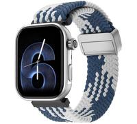 Noise ColorFit Pro 6 Smart Watch - Arctic Weave, Nylon Strap, Patterned,Silver/Grey,Blue