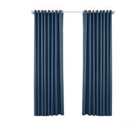 Noise dampening blackout curtains with energy efficient insulation, designed to keep rooms quiet and comfortable throughout the year (Cyan)