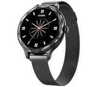 Noise Diva Smartwatch with Diamond Cut dial, Glossy Metallic Finish, AMOLED Display, Mesh Metal and Leather Strap Options, 100+ Watch Faces, Female Cycle Tracker Smart Watch for Women (Black Link)