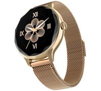 Noise Diva Smartwatch with Diamond Cut dial, Glossy Metallic Finish, AMOLED Display, Mesh Metal and Leather Strap Options, 100+ Watch Faces, Female Cycle Tracker Smart Watch for Women (Gold Link)