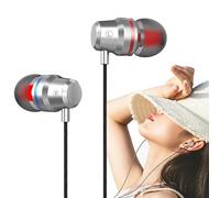 Noise Isolating Cable Headphones - Metal Computer Earphones, 3.5 mm Earphones, Wired Controller Headset, High Fidelity Sound Design Efficiently Manages Music, Phone Calls, Volume Control