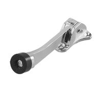Noise Reducing Door Stopper with Zinc Alloy Lever and Non Slip Rubber Foot for Convenient Use (Silver)