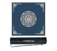 Noise-Reducing Mahjong Mat Thickened Table Mat with Storage Bag for Tile Games Pai Gow Poker(Blue2,95cm/37.4")