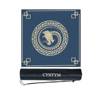 Noise-Reducing Mahjong Mat Thickened Table Mat with Storage Bag for Tile Games Pai Gow Poker(Blue4,95cm/37.4")