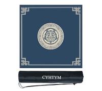 Noise-Reducing Mahjong Mat Thickened Table Mat with Storage Bag for Tile Games Pai Gow Poker(Blue5,85cm/33.4")