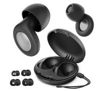 Noise Reduction Ear Plugs for Sleep, Comfortable Silicone Earplugs for Sleep. Pressure-Free, Non-Slip, Reusable. Ambient Noise Reduction for Sleeping, Concerts, Flying, Train, Work. Black