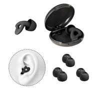 Noise Reduction Ear Plugs for Sleeping with 3 Pairs Spare Tips & Case Reusable Soft Silicone Sound Blocking Hearing Protection Black Snoring Work Study Travel (Black)