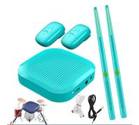 Noiseless Air Drum Set for Apartments: Portable Electronic Kit with Soft Sticks, VR Sounds & Bluetooth(Blue)