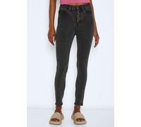 Noisy May - Agnes Button Skinny Black - Jeans - black - W27 / L32 - 68% Cotton, 30% Polyester, 2% Elastane,Denim W27 / L32