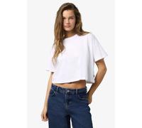 Noisy may Women's Nmalena S/S O-Neck Semicrop Top FWD Noos T-Shirt, Bright White, Large