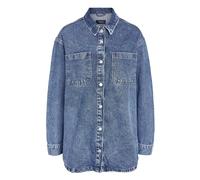 Noisy may Women's Nmalva L/S Denim Shacket Az351mb Noos Jacket, Blue, L