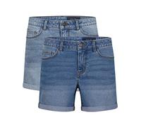 Noisy may BeLucky Women's Shorts Pack of 2 Short Jeans Trousers Denim Shorts Hot Pants Summer Basic Denim Stretch Cotton Blue Black S M L XL XXL