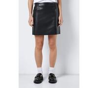Noisy May - Clara Penny Pu Slit Black - Mini Skirt - black - S - 100% Polyester,Fake Leather S