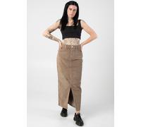 Noisy May - Cord Kath Slit Long Silver Mink - Skirt - brown - M - 98% Cotton, 2% Elastane M