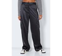 Noisy May - Drewie Satin Cargo Black - Pants - black - XS - 98% Polyester, 2% Elastane,Satin XS