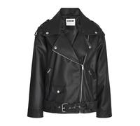 NOISY MAY Nmpaulina Women's Oversize Biker Jacket Noos Faux Leather Jacket, black, M