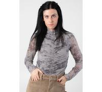 Noisy May - Iggy Ruching Ghost Gray Marbel - Top - grey - XL - 95% Polyester, 5% Elastane,Mesh XL