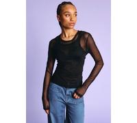 Noisy May - Judith Doublelayer Mesh Black - Top - black - XS - 95% Polyester, 5% Elastane XS
