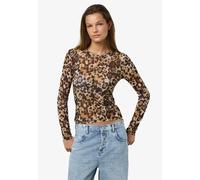 Noisy May - Judith L/S Mesh Black Leo - Top - brown - M - 95% Polyester, 5% Elastane M