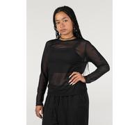 Noisy May - Judith Mesh Curve Black - Top - black - 48 - 95% Polyester, 5% Elastane 48