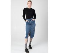 Noisy May - Kath Slit Midi Medium Blue Denim - Skirt - blue - L - 99% Cotton, 1% Elastane L