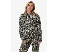 Noisy May - Marley Zebra Print Ecru - Jeans Jacket - beige - L - 100% Cotton,Denim L