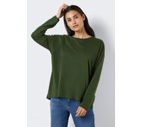 Noisy May - Mathilde O Neck High/Low Top Kombu Green - Longsleeve - green - XS - 50% Cotton, 50% Polyester XS