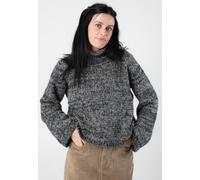 Noisy May - Nanna Roll Neck Black Ghost Gray Twisted - Pullover - black - L - 100% Polyester L