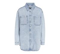 Noisy may Women's Nmalva L/S Denim Shacket Az352lb Noos Jacket, Blue, L