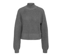 Noisy May - Dara L/S High Neck Medium Grey Melange - Pullover - grey - S - 70% Cotton, 30% Polyester S
