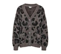 Noisy May - Flynn L/S V-Neck Charcoal Gray Leo - Cardigan - grey - M - gid://shopify/Metaobject/73434628333 M