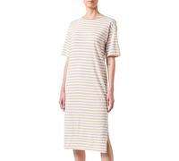 Noisy may Women's Nmmayden 2/4 Dress Noos Jersey, Safari/Stripes: Bright White, XS