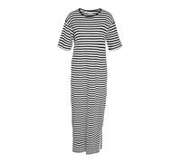 Noisy May Women's Maxi Dress Long Tee Dress Extra Long Relaxed Fit Crewneck Simple Dress, Colours:White/Black, Size:S