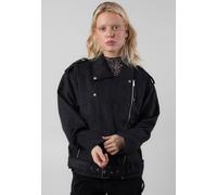 Noisy May - Paulina Suede Oversize Biker Black - Jacket - black - XS - 100% Polyester XS
