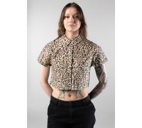 Noisy May - Peyton Cropped Silver Mink Leo - Shirt - brown - S - 100% Cotton S
