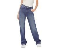 Noisy May Regular Fit Jeans High Waist Denim Wide Leg Pants Zipper NMYOLANDA, Colours:Blue, Size:27W / 34L, Leg Length:L34