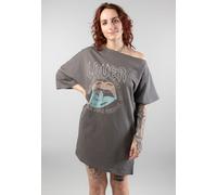 Noisy May - Robin Mocca One Charcoal Gray Lips - Dress - grey - XS - 100% Cotton XS