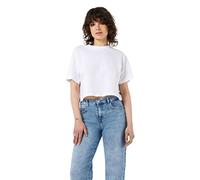 Noisy may Women's Nmalena S/S O-Neck Semicrop Top FWD Noos T-Shirt, Bright White, XS