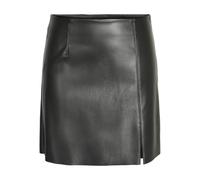 NOISY MAY Women's NMCLARA PENNY PU HW SLIT SKIRT CURVENOOS Skirt, Black,
