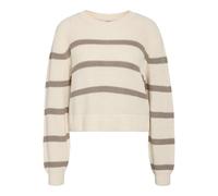 Noisy may Women's Nmmaysa L/S Stripe O-Neck Knit Noos Jumper, Eggnog, M