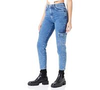 Noisy may Women's Nmmoni Hw Cargo ANK Az349mb Noos Slim fit Jeans, Blue, 31W x 32L